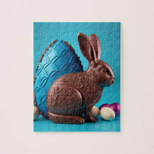 Chocolate Easter Bunny and Eggs Jigsaw Puzzle