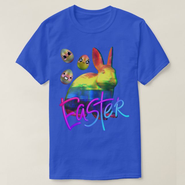 Chocolate Easter Bunny Anime Kawaii Easter Egg Hun T-Shirt (Design Front)
