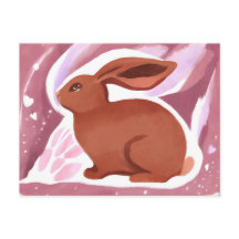 Chocolate Easter Bunny | Cute Pastel Watercolor