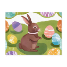 Chocolate Easter Bunny | Cute Spring Pastel Eggs