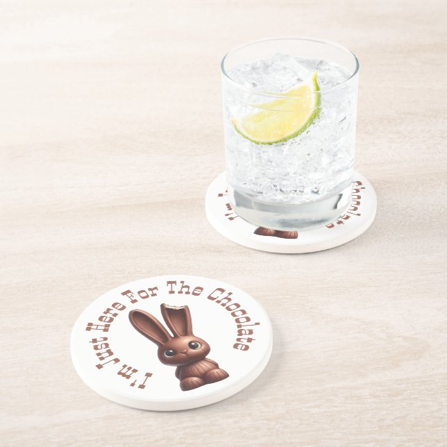 Chocolate Easter Bunny – I’m Just Here For The... Coaster (Side)