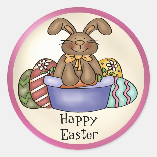 Chocolate Easter Bunny sticker (Front)