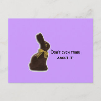 Chocolate Easter Bunny with Attitude Holiday Postcard