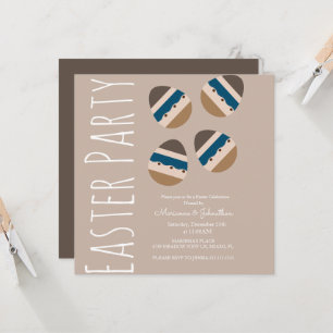 Chocolate Easter Eggs Earth Tone Party Card