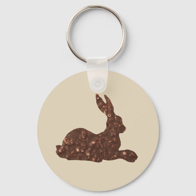 Chocolate, Easter Rabbit Button Key Ring (Front)