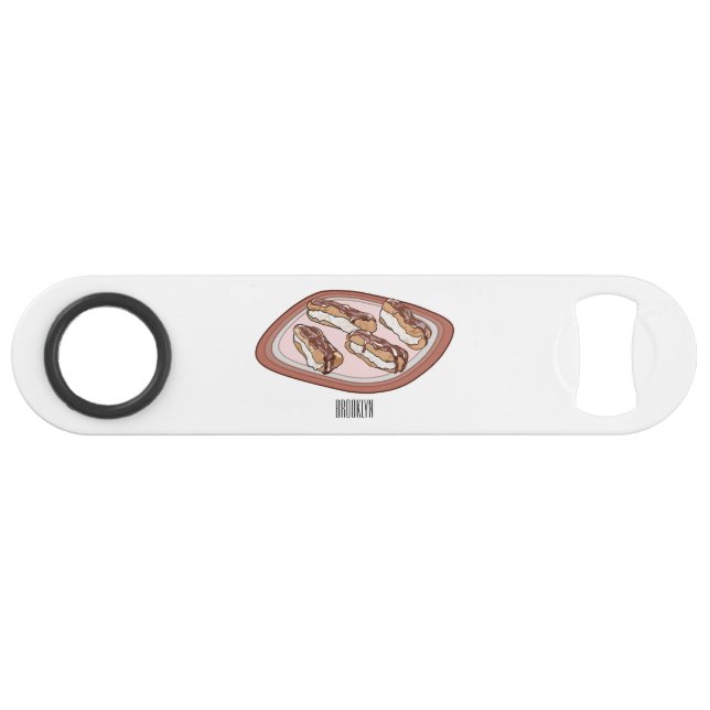 Chocolate eclair cartoon illustration  bar key (Front (Horizontal))