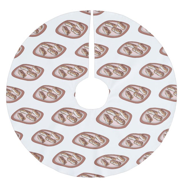 Chocolate eclair cartoon illustration   brushed polyester tree skirt (Front)