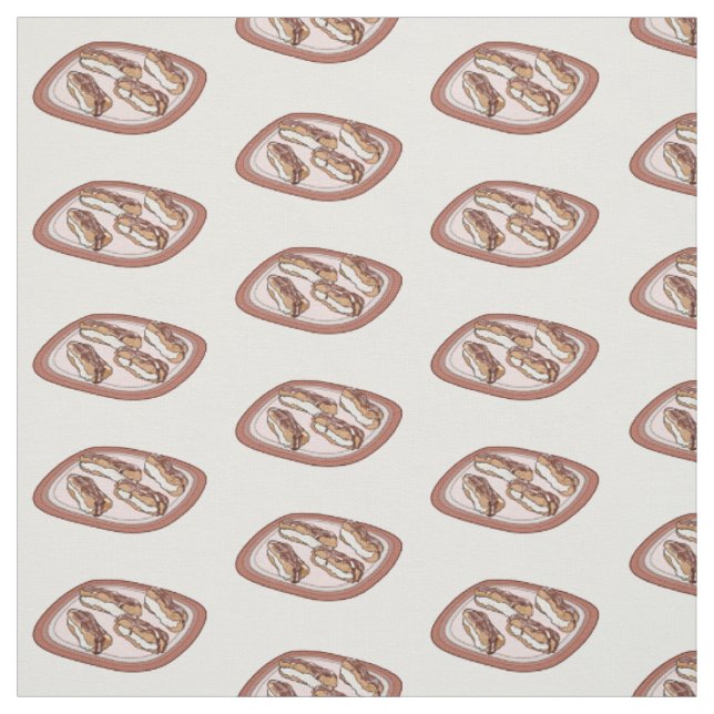 Chocolate eclair cartoon illustration fabric (Swatch)