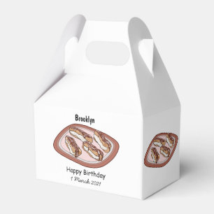 Chocolate eclair cartoon illustration favor box