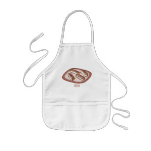 Chocolate eclair cartoon illustration kids apron