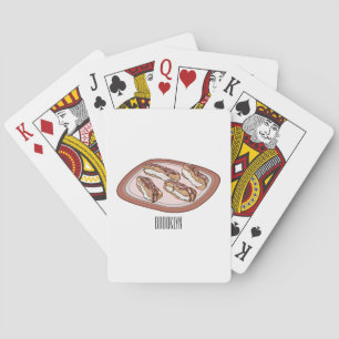 Chocolate eclair cartoon illustration playing cards