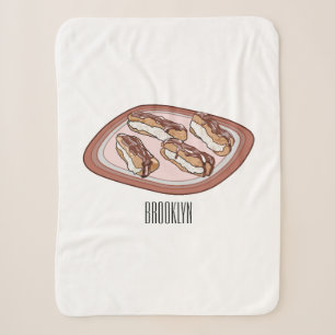 Chocolate eclair cartoon illustration sherpa blanket