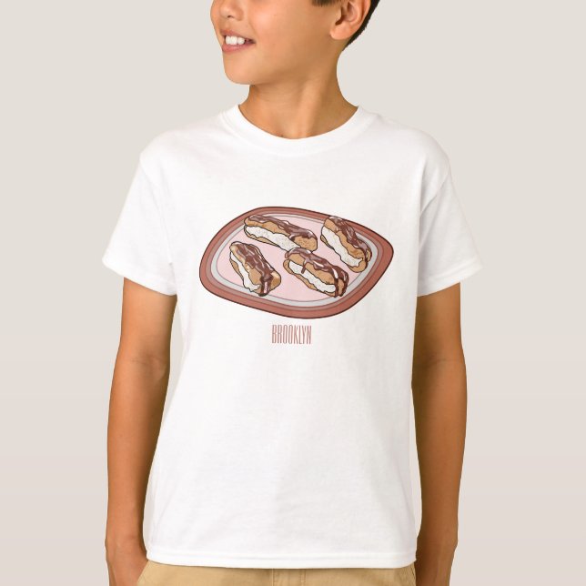 Chocolate eclair cartoon illustration  T-Shirt (Front)