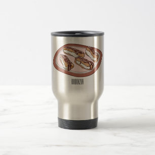 Chocolate eclair cartoon illustration travel mug
