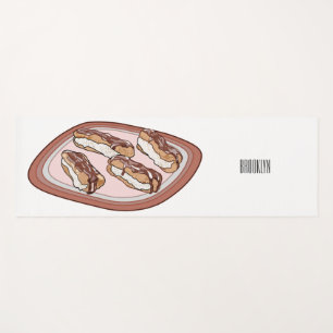 Chocolate eclair cartoon illustration  yoga mat