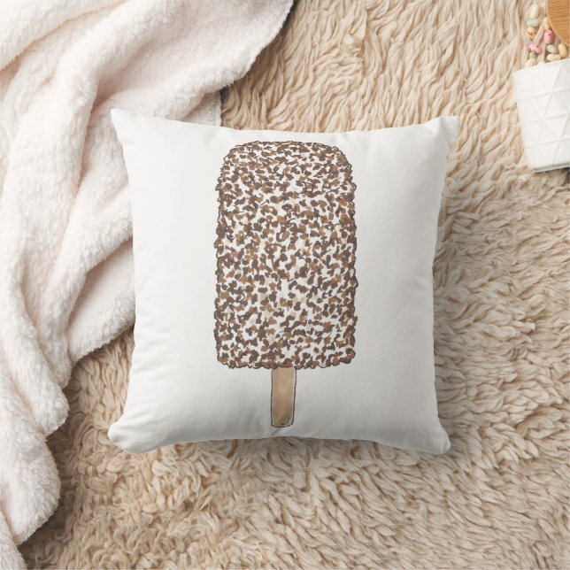 Chocolate Eclair Crunch Ice Cream Popsicle Pops Throw Pillow (Blanket)