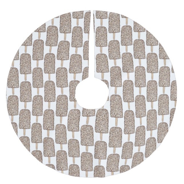 Chocolate Eclair Ice Cream Popsicle Junk Food Brushed Polyester Tree Skirt (Front)