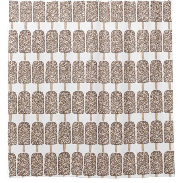 Chocolate Eclair Ice Cream Popsicle Shower Curtain (Front)