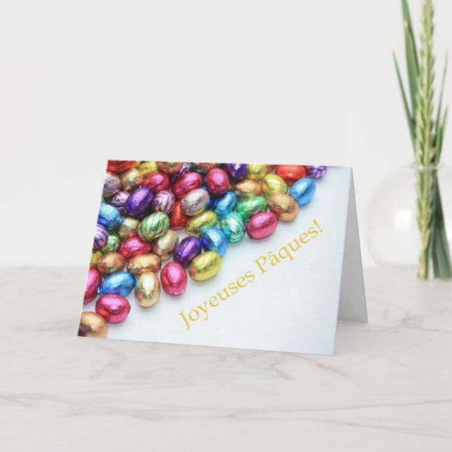 chocolate eggs french easter greeting holiday card (Front)