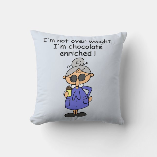 Chocolate Enriched Humour Throw Pillow (Front)