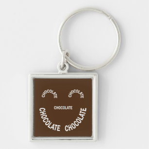Chocolate Face Text Keychain