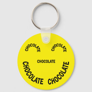 Chocolate Face Text Keychain
