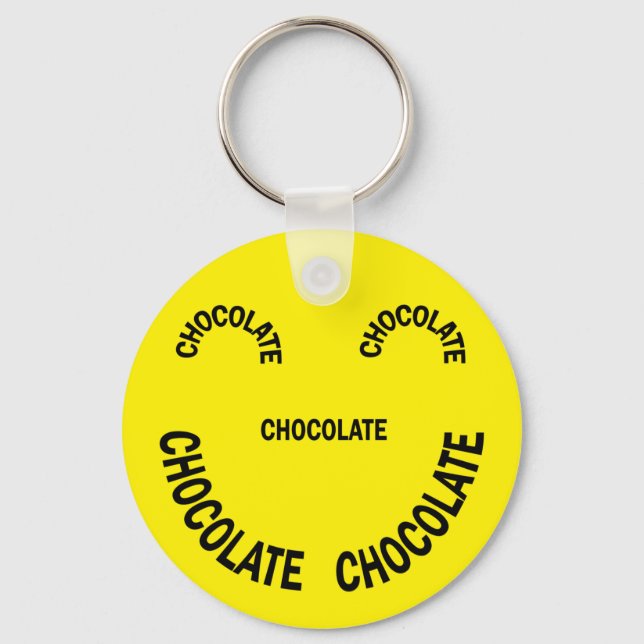 Chocolate Face Text Keychain (Front)
