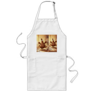 Chocolate Feathered Baker – Whimsical Kitchen Long Apron