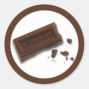 Chocolate flavour circle sticker labels