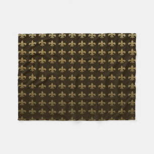 Chocolate Fleur de lis Fleece Blanket