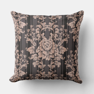 Chocolate Floral Designer Pillow