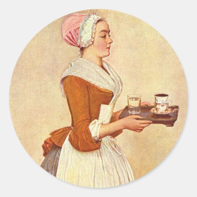 CHOCOLATE FONDUE DINNER PARTY CLASSIC ROUND STICKER (Front)