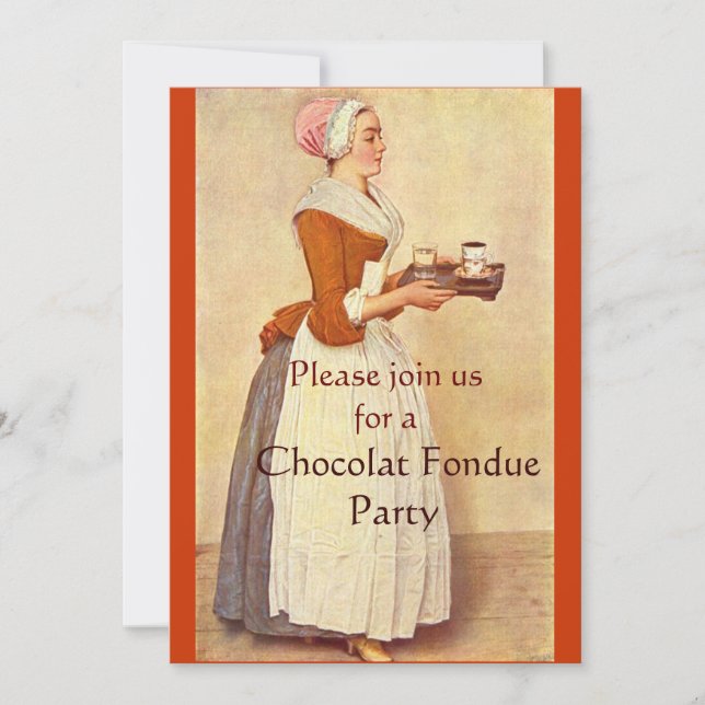 CHOCOLATE FONDUE DINNER PARTY INVITATION (Front)
