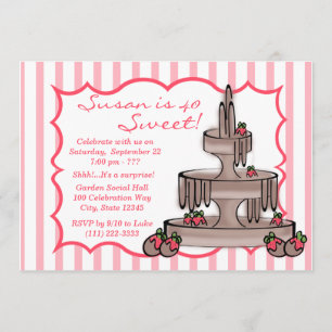 Chocolate Fountain Birthday Invitation