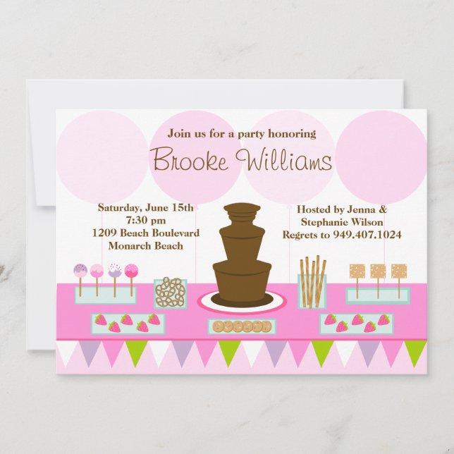 Chocolate Fountain Party Invitation (Front)