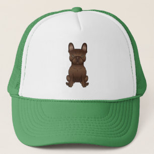 Chocolate French Bulldog / Frenchie Cartoon Dog Trucker Hat