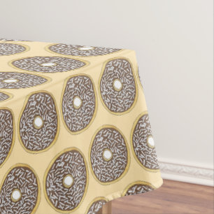 Chocolate Frosted Coconut Glazed Cake Doughnut Tablecloth