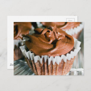 Chocolate Frosted Cupcakes Food Photography Postcard