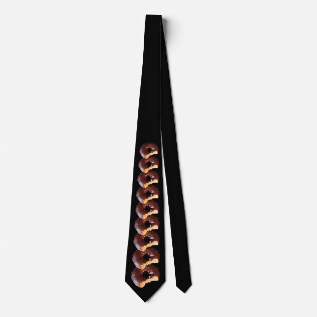 Chocolate Frosted Doughnut Food Photography Patter Tie (Front)