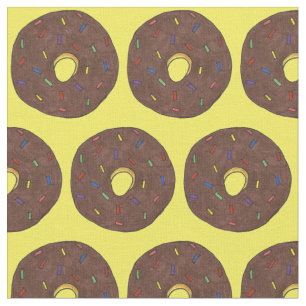 Chocolate Frosted Doughnut Rainbow Sprinkles Foodi Fabric
