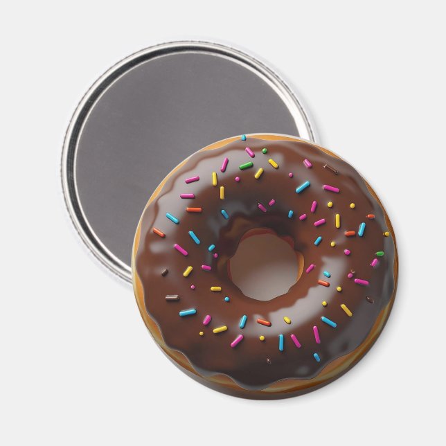 Chocolate Frosted Doughnuts with Sprinkles Magnet (Front/Back)