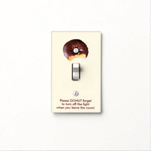 Chocolate Frosted Yellow Cake Doughnut with Bite O Light Switch Cover