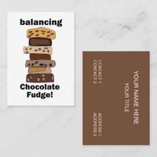 Chocolate Fudge Dessert Balancing Funny Business Card