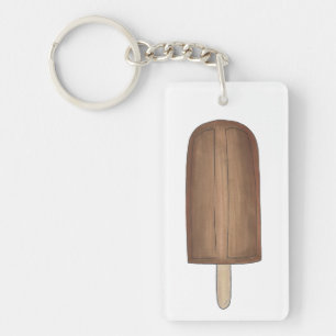 Chocolate Fudge Fudgesicle Ice Cream Popsicle Food Keychain