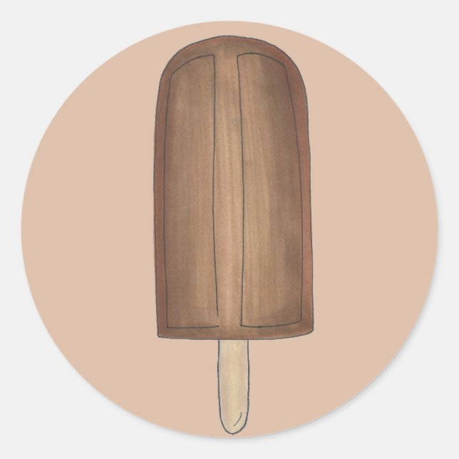 Chocolate Fudge Fudgesicle Popsicle Stickers (Front)