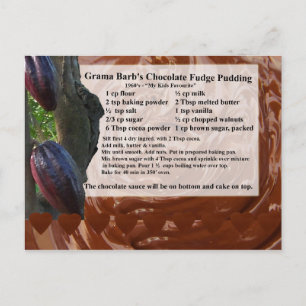 Chocolate Fudge Pudding Recipe Postcard