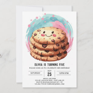 Chocolate Girly Online Cookies Birthday Invitation