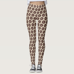 Chocolate Glazed Cake Doughnut Doughnut Breakfast Leggings