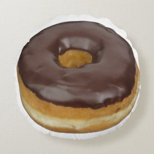 Chocolate Glazed Doughnut Doughnut Round Pillow