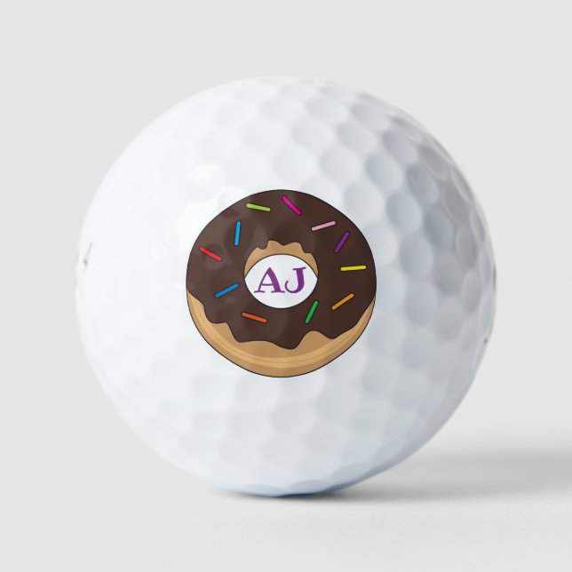 Chocolate Glazed Doughnut with Sprinkles Golf Balls (Front)